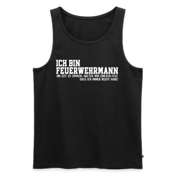 Ich bin Feuerwehrmann Feuerwehr - Männer Premium Bio Tank Top - Schwarz - Vorne - Michal (187cm)