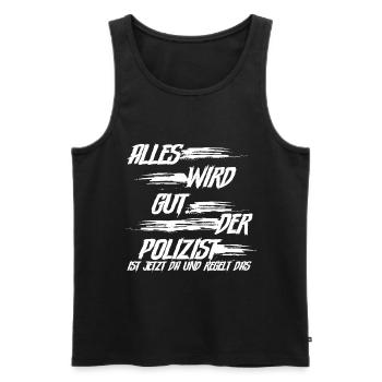Polizist Polizei - Männer Premium Bio Tank Top - Schwarz - Vorne - AI Model Male 178 light (178cm)
