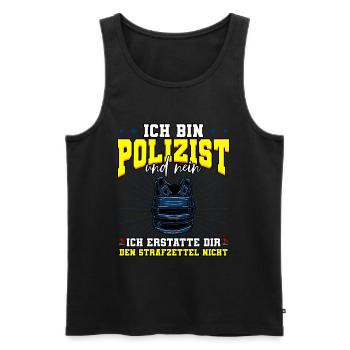 Ich Bin Polizist Polizei - Männer Premium Bio Tank Top - Schwarz - Vorne - Michal (187cm)