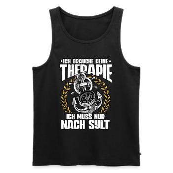 Sylt - Männer Premium Bio Tank Top - Schwarz - Vorne - AI Model Male 178 light (178cm)