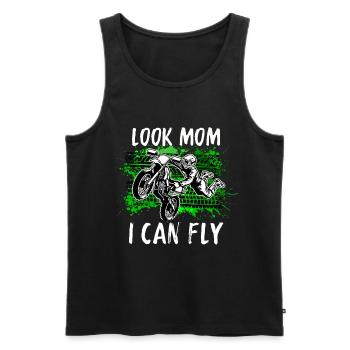 Motocross Tshirt For Men Women Enduro Supermoto - Men's Premium Organic Tank Top - black - Front - AI Model Male 178 light (178cm)