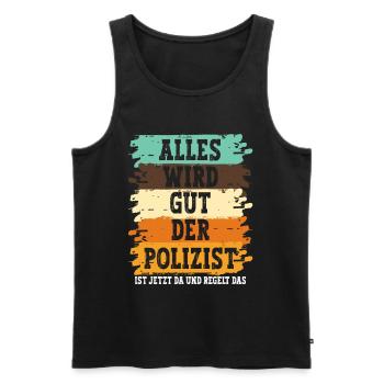 Polizist Polizei - Männer Premium Bio Tank Top - Schwarz - Vorne - AI Model Male 178 light (178cm)