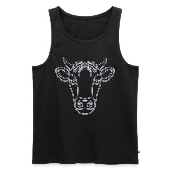 Landwirt Rind Tierkopf Motiv Aufdruck mit Stier - Männer Premium Bio Tank Top - Schwarz - Vorne - AI Model Male 178 light (178cm)