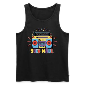 90er Jahre Mädl Mädchen Frauen - Männer Premium Bio Tank Top - Schwarz - Vorne - Michal (187cm)