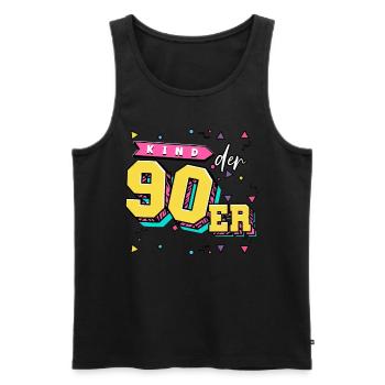 90er Jahre Kinder Der 90er - Männer Premium Bio Tank Top - Schwarz - Vorne - Michal (187cm)