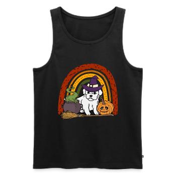 Mignon Bichon Frise Chien d’Halloween - Débardeur bio Premium Homme - noir - Devant - Michal (187cm)