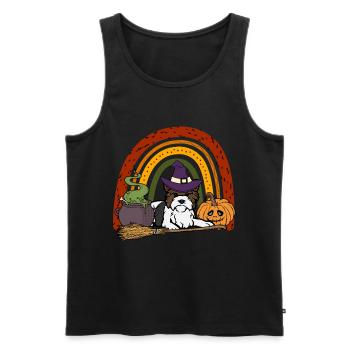 Cute Biewer Terrier Halloween Kawaii - Men's Premium Organic Tank Top - black - Front - AI Model Male 178 light (178cm)