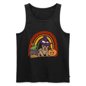 Mignon Silky Terrier Halloween Lover Kawaii - Débardeur bio Premium Homme - noir - Devant - Michal (187cm)