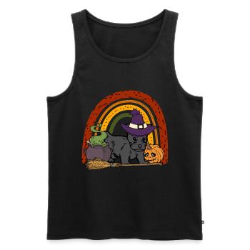 Mignon terrier écossais Halloween Lover Kawaii - Débardeur bio Premium Homme - noir - Devant - Michal (187cm)