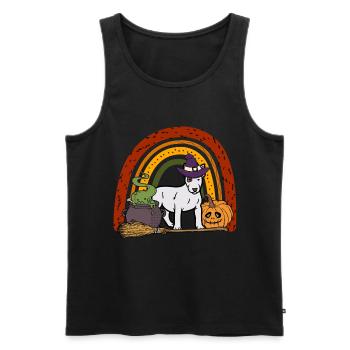 Mignon Bull Terrier Halloween Costume Chien - Débardeur bio Premium Homme - noir - Devant - Michal (187cm)