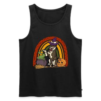 Cute Shikoku Ken Halloween Dog - Men's Premium Organic Tank Top - black - Front - Michal (187cm)
