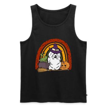 Cute Coton de Tulear Halloween Dog - Men's Premium Organic Tank Top - black - Front - Michal (187cm)