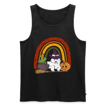 Cute Samoyed Halloween Dog - Men's Premium Organic Tank Top - black - Front - Michal (187cm)