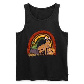 Abessinierkatze Halloween Katze - Männer Premium Bio Tank Top - Schwarz - Vorne - Michal (187cm)