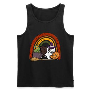 Cymric Halloween Katze - Männer Premium Bio Tank Top - Schwarz - Vorne - Michal (187cm)