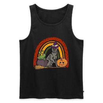 Mignon Korat Halloween Cat - Débardeur bio Premium Homme - noir - Devant - Michal (187cm)