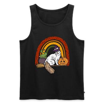 Cute Turkish Van Halloween Cat - Men's Premium Organic Tank Top - black - Front - Michal (187cm)