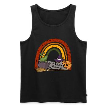 Süße Chartreux Kartäuser Halloween Katze - Männer Premium Bio Tank Top - Schwarz - Vorne - Michal (187cm)