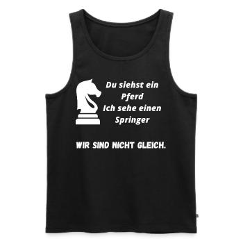 Schach Schachmatt Schachbrett Schachspiel Springer - Männer Premium Bio Tank Top - Schwarz - Vorne - Michal (187cm)