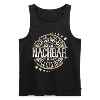 Nachbar - Männer Premium Bio Tank Top - Schwarz - Vorne - Michal (187cm)