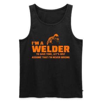Welding Welder Metal Construction Ironworker - Men's Premium Organic Tank Top - black - Front - Michal (187cm)