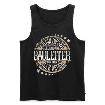Bauleiter - Männer Premium Bio Tank Top - Schwarz - Vorne - Michal (187cm)