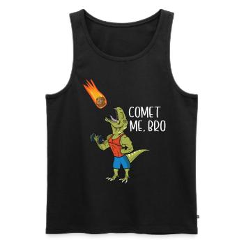 Comet Me Bro Funny T-Rex Dinosaur Pun Gym Workout - Débardeur bio Premium Homme - noir - Devant - AI Model Male 178 light (178cm)