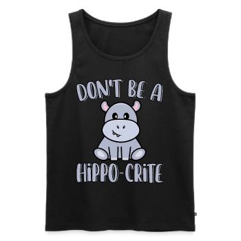 Don't Be A Hippo-Crite Funny Cute Hippopotamus - Men's Premium Organic Tank Top - black - Front - AI Model Male 178 light (178cm)