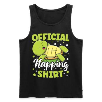 Chemise officielle de sieste mignon Kawaii Sleeping - Débardeur bio Premium Homme - noir - Devant - Michal (187cm)