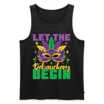 Let The Debauchery Begin Funny Adult Mardi Gras - Men's Premium Organic Tank Top - black - Front - Michal (187cm)