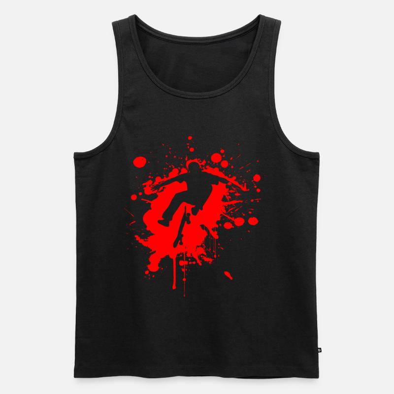 SK8 ist GR8 Rot - Männer Premium Bio Tank Top - Schwarz