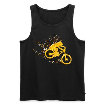Downhill MTB Geometrisch - Männer Premium Bio Tank Top - Schwarz - Vorne - AI Model Male 178 light (178cm)