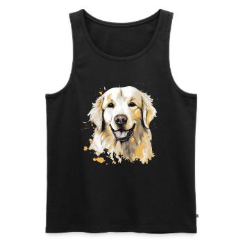 Golden Retriever - Männer Premium Bio Tank Top - Schwarz - Vorne - AI Model Male 178 light (178cm)