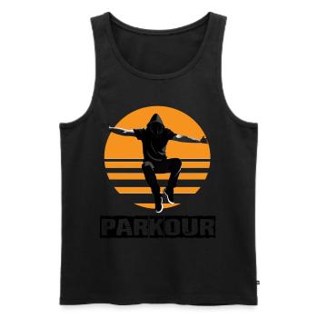 Parkour - Débardeur bio Premium Homme - noir - Devant - Michal (187cm)