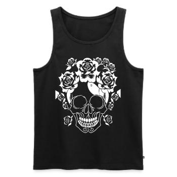 Horror Skull Skull Art Skull Gothic Heavy Metal - Men's Premium Organic Tank Top - black - Front - AI Model Male 178 light (178cm)