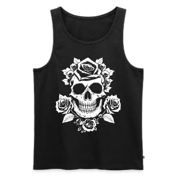 Horror Skull Skull Art Skull Gothic Heavy Metal - Men's Premium Organic Tank Top - black - Front - Michal (187cm)