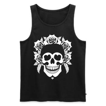 Horror Skull Skull Art Skull Gothic Heavy Metal - Men's Premium Organic Tank Top - black - Front - Michal (187cm)