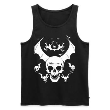 Horror Schädel Schädel Kunst Schädel Gothic Heavy Metal - Männer Premium Bio Tank Top - Schwarz - Vorne - AI Model Male 178 light (178cm)