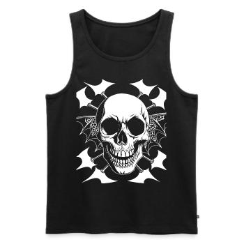 Horror Skull Skull Art Skull Gothic Heavy Metal - Men's Premium Organic Tank Top - black - Front - AI Model Male 178 light (178cm)