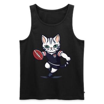 Cat - Men's Premium Organic Tank Top - black - Front - Michal (187cm)