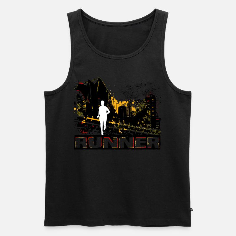 Läufer - Männer Premium Bio Tank Top - Schwarz