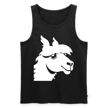 Funny Llama Silhouette Cheeky Fun Llamas - Men's Premium Organic Tank Top - black - Front - AI Model Male 178 light (178cm)