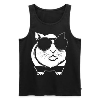 Funny Guinea Pig with Sunglasses Guinea Pigs - Men's Premium Organic Tank Top - black - Front - Michal (187cm)