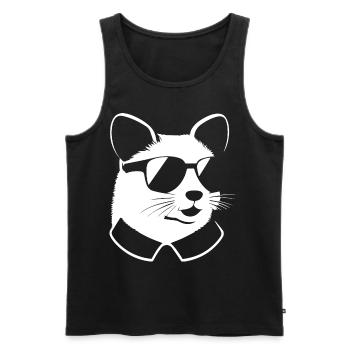 Frettchen mit Sonnenbrille Coole Frettchen - Männer Premium Bio Tank Top - Schwarz - Vorne - Michal (187cm)