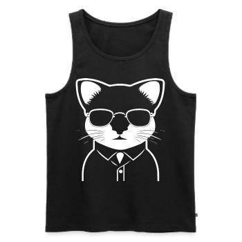 Frettchen mit Sonnenbrille Coole Frettchen - Männer Premium Bio Tank Top - Schwarz - Vorne - Michal (187cm)