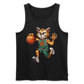 Gueule de bois du basket-ball - Débardeur bio Premium Homme - noir - Devant - AI Model Male 178 light (178cm)