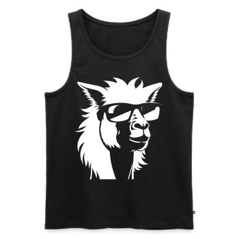 Funny Llama Wearing Sunglasses Cool Llamas - Men's Premium Organic Tank Top - black - Front - Michal (187cm)