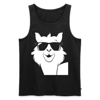 Lustiges Lama mit Sonnenbrille Coole Lamas - Männer Premium Bio Tank Top - Schwarz - Vorne - AI Model Male 178 light (178cm)
