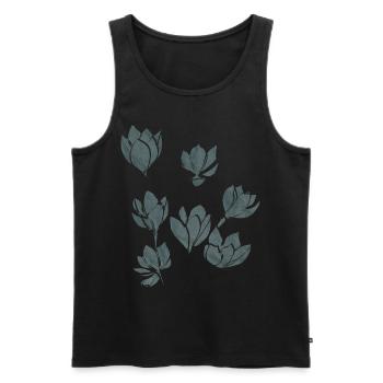 Linocut Crocuses - Men's Premium Organic Tank Top - black - Front - AI Model Male 178 light (178cm)