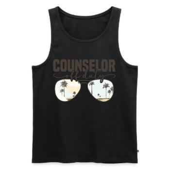 School Counselor Off Duty Funny Summer Vacation - Men's Premium Organic Tank Top - black - Front - AI Model Male 178 light (178cm)